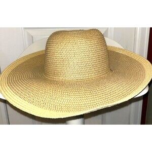 Smith & Hawken Women’s Straw Panama Sun Hat Wide Brim Beach Garden Vacation